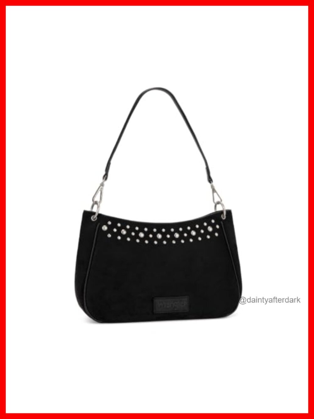 Faux Suede Studded Hobo Shoulder Bag with Removable Crossbody Strap
